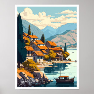 See Ohrid Reise Vintage-Illustration Poster