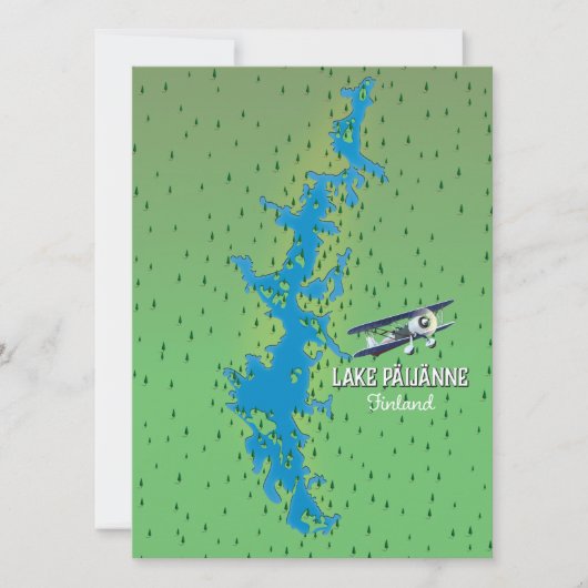 See Päijänne Finnland schöne Karte (Vorderseite)
