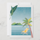 See, Palm, Berge, Party für die Ruhestandsbetreuun Einladung (Rückseite)