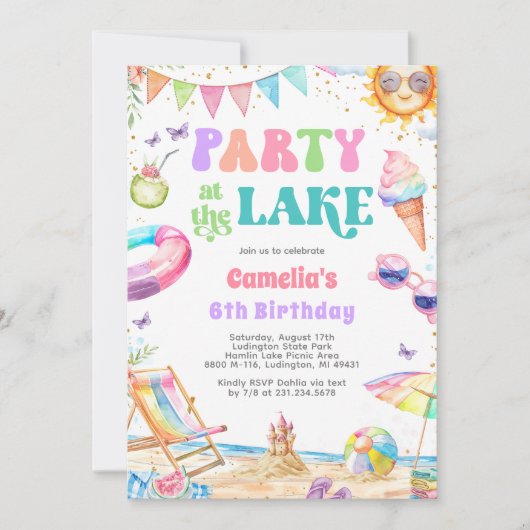 See Party Sommergeburtstag Einladung (Vorderseite)