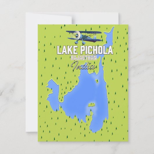 See Pichola, Indien Reiseplakatkarte. (Vorderseite)