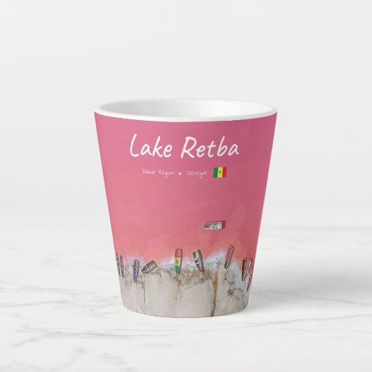 See Retba, Senegal - Rosa See Boote Klein Milchtasse (Vorderseite)