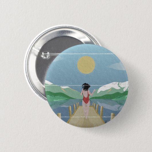 See Rotoiti Neuseeland Button (Vorne & Hinten)