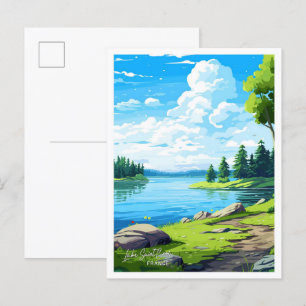 See Saint Croix Frankreich Vintage-Illustration Postkarte