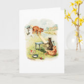 See-Saw Cats Louis Wain Blank Card Karte (Gelbe Blume)