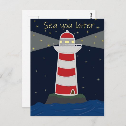 See Sie später Leuchtturm Postkartenüberquerung Postkarte (Vorne/Hinten)