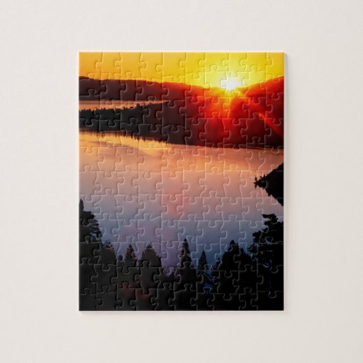 See-Smaragdbucht Tahoe Sonnenuntergang Puzzle (Vertikal)