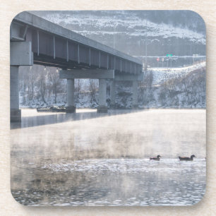 See Taneycomo Foggy Winter Angeln Getränkeuntersetzer