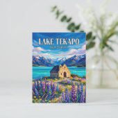 See Tekapo Neuseeland Postkarte (Stehend Vorderseite)