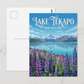 See Tekapo Neuseeland Postkarte (Vorne/Hinten)