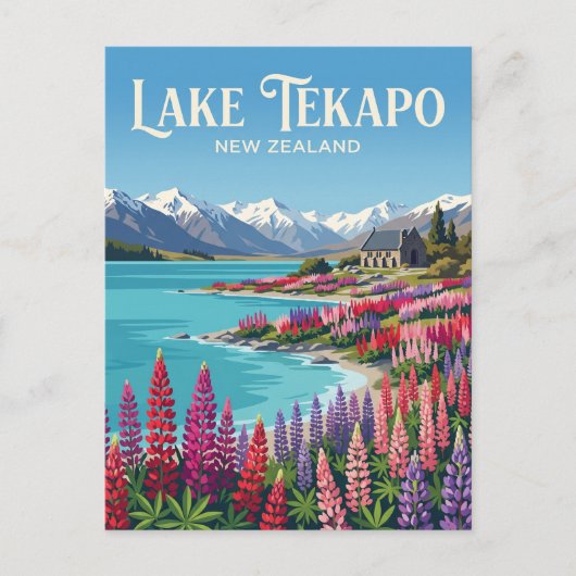 See Tekapo Neuseeland Postkarte (Vorderseite)