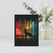 SEE TREES WOLF HOWLING POSTKARTE (Stehend Vorderseite)