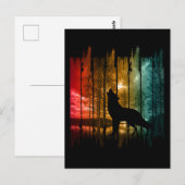 SEE TREES WOLF HOWLING POSTKARTE (Vorne/Hinten)
