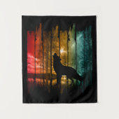 SEE TREES WOLF HOWLING WANDTEPPICH (Vorderseite)