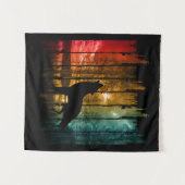SEE TREES WOLF HOWLING WANDTEPPICH (Vorderseite (Horizontal))