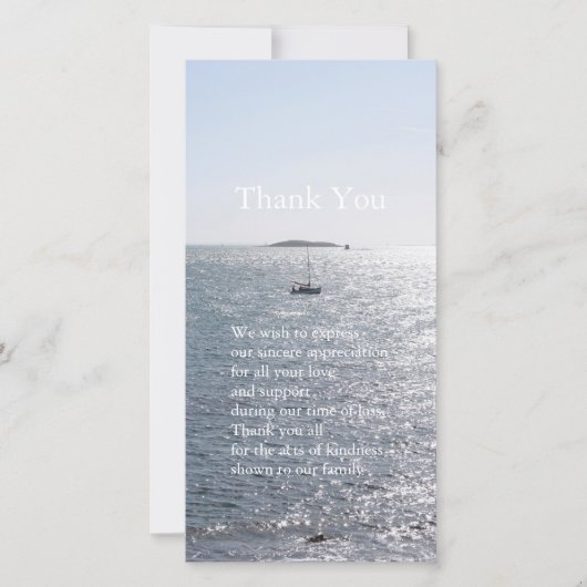 See-und des Boots-4 Beileid danken Ihnen Dankeskarte (Vorderseite)