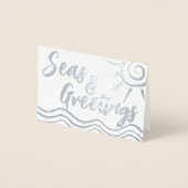 SEE UND GREETINING BEACH FOTO CARD SILVER FOIL FOLIENKARTE (Vorderseite)