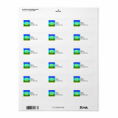 See und Himmel Blau und Grün Adressaufkleber (Vorne)