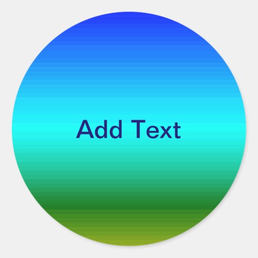 See und Himmel Blau und Grün Runder Aufkleber (Vorderseite)