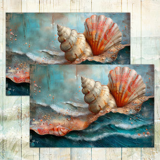 SEE- UND MUSCHELN-DECOUPAGE-TISSUPAPIER SEIDENPAPIER