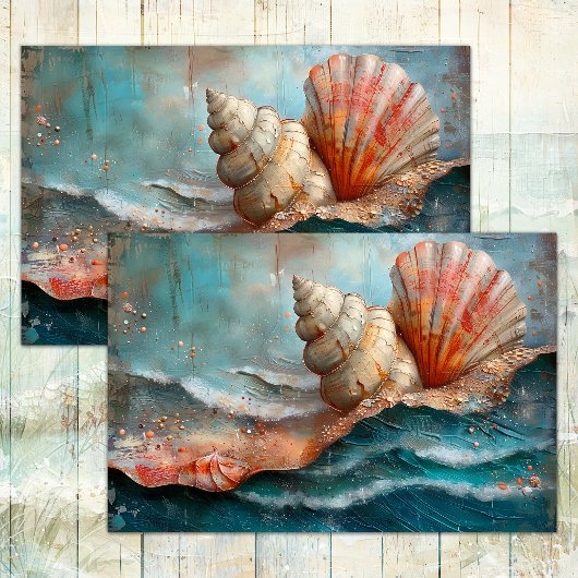 SEE- UND MUSCHELN-DECOUPAGE-TISSUPAPIER SEIDENPAPIER