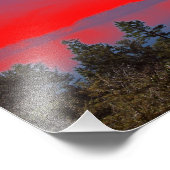See und roter Himmel Fotodruck (Ecke)