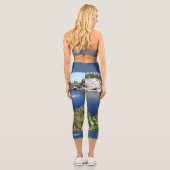 See und Wildblumen Personalisiert Name Capri Leggings (Rückseite)