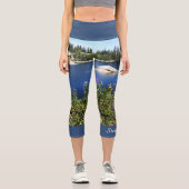 See und Wildblumen Personalisiert Name Capri Leggings (Vorderseite)