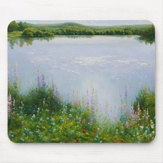 See und Wildblumen Whimsical Art Mouse Pad Mousepad (Vorne)