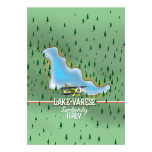 See Varese, Lombardei, Italien Reiseplakat Fotodruck