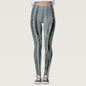 See Vertikale Streifen Blau Beige Leggings (Vorderseite)