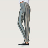 See Vertikale Streifen Blau Beige Leggings (Links)