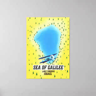 See von Galiläa Israel Kartenplakat Leinwanddruck