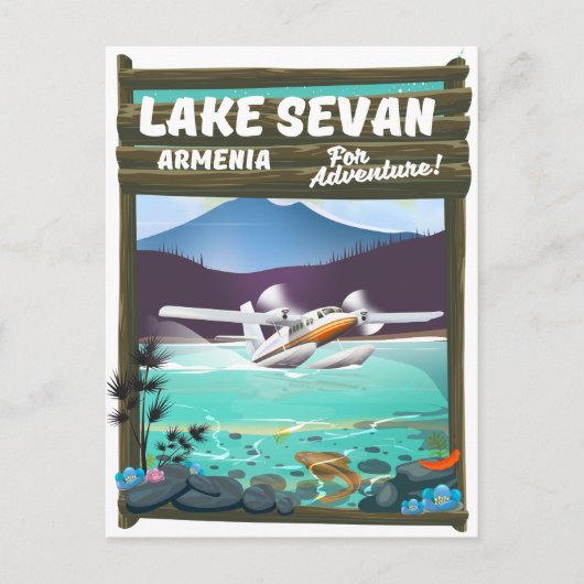 See von Sevan Armenien vintage Reiseposter Postkarte (Vorderseite)