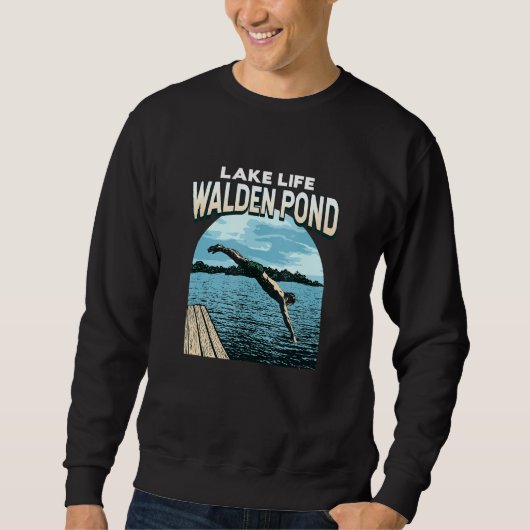 See Walden Teich Schwimmbad Massachusetts schwimme Sweatshirt (Vorderseite)