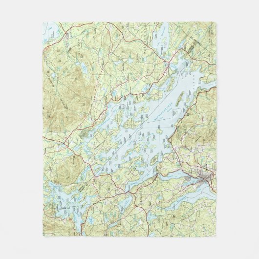 See Winnipesaukee Map (1986) Fleecedecke (Vorderseite)