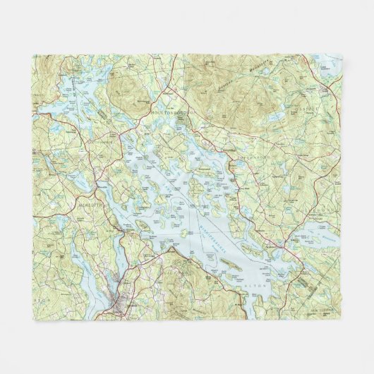 See Winnipesaukee Map (1986) Fleecedecke (Vorderseite (Horizontal))