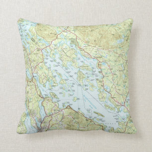 See Winnipesaukee Map (1986) Kissen