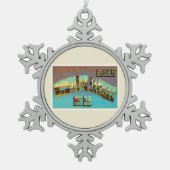 See Winnipesaukee New Hampshire-Reise-Andenken Schneeflocken Zinn-Ornament (Vorderseite)