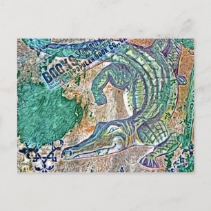 See Ya Later Gator, After Awhile Croc Mixed Media Postkarte