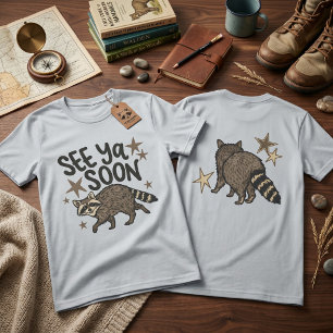 See Ya Soon Waschbär Grafik T-Shirt mit beidseitig