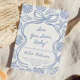 See You Soon Baby Shower Einladung Blaues Küsten-B