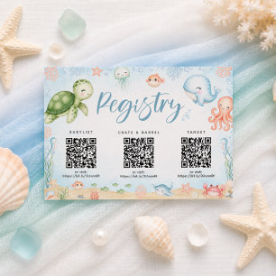 See You Soon Ozean Baby Shower Geschenkeliste Kart Dankeskarte