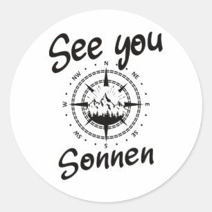 See You Wandern Sonnen Deutschland Urlaub Ski Comp Runder Aufkleber