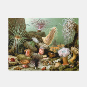 Seeanemonen Meeresleben, Vintage Meereslebewesen Fußmatte