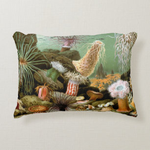 Seeanemonen Meeresleben, Vintage Ozean Tiere Zierkissen