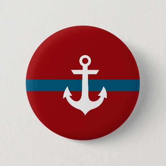 Seeanker-Abzeichen-Knopf - Marine-Blau u. Rot Button (Vorderseite)