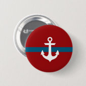 Seeanker-Abzeichen-Knopf - Marine-Blau u. Rot Button (Vorne & Hinten)