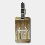 Seeanker auf hölzerner Grafik Gepäckanhänger (Vorderseite vertikal)