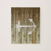 Seeanker auf hölzerner Grafik Puzzle (Vertikal)